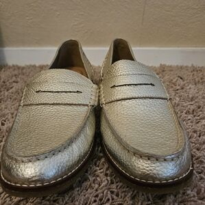 Sperry Women's BRAND NEW WITH TAGS Metallic Gold FLAT Leather Loafers Size 11
